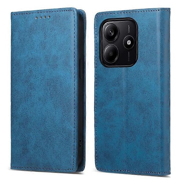 DF-05 Kompatibel med Xiaomi Redmi Note 14 5G Plånboksfodral RFID PU-läder Telefonfodral [DB] Blå Blå