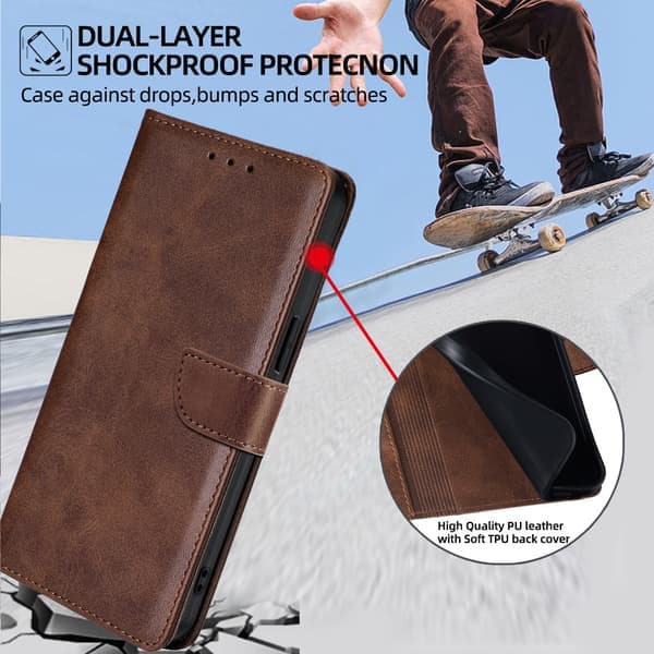 Samsung Galaxy Xcover7 Ægte Lædercover - Sort-Glad