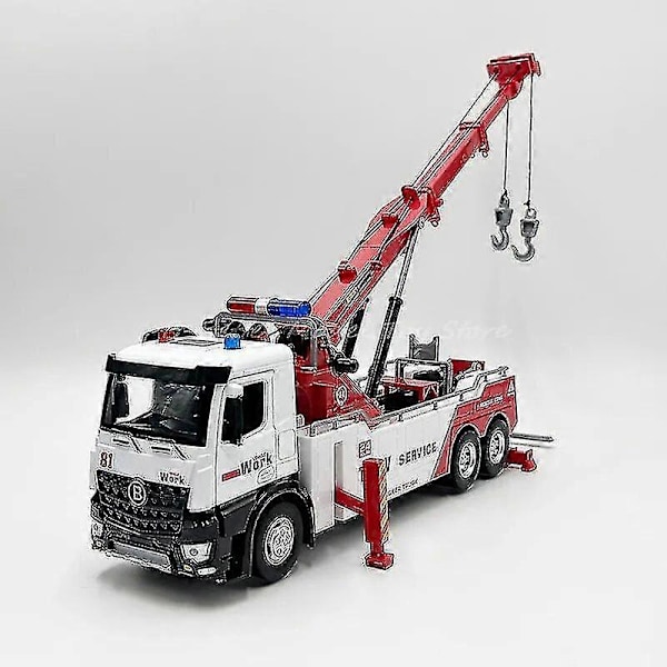 1:32 Diecast Modellbil Leke Stor Dobbelkrok Trafikkvei Redningstjeneste Lastebil Miniatyrmodell Med Lyd Lys Stor blue