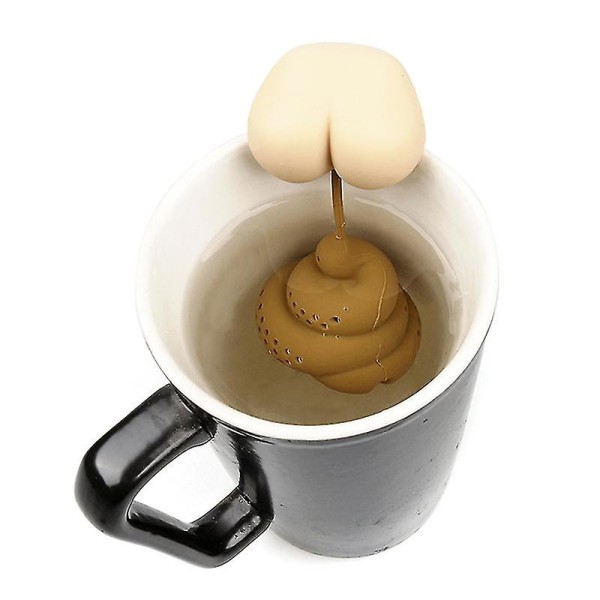 Sjovt poopformet tefilter Genanvendeligt silikone te-infuser Bærbar te-si Shytmv