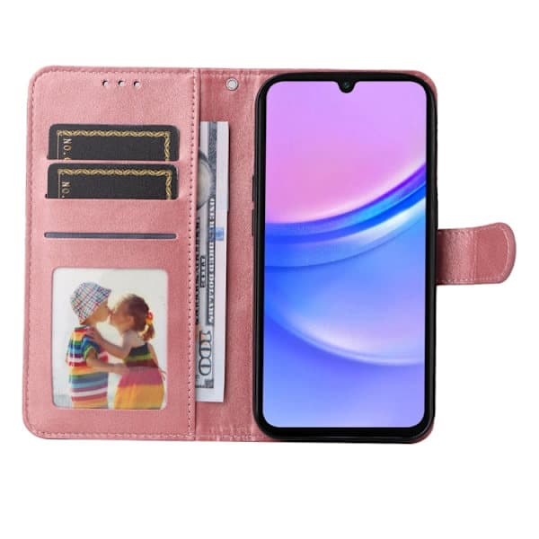 Samsung Galaxy A17 A26 A16 5G Lædertekstur Etui Roséguld