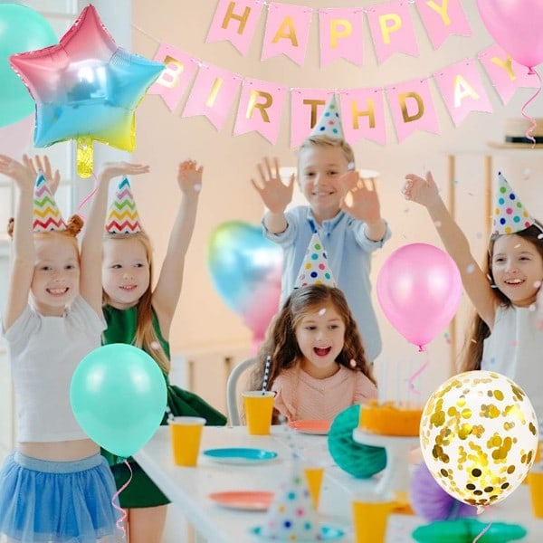 balloner 7 års fødselsdag pink, fødselsdagsdekorationer, kæmpe folieballon 7 pink, dekoration 7 års fødselsdag pige, farvet folienummer 7, banner