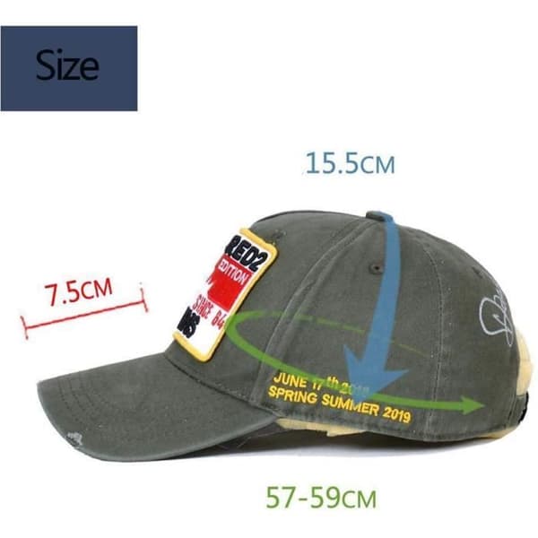 Hip-hop snapback-basebollkeps för män - DSQUARED2 - Svart - Justerbar storlek