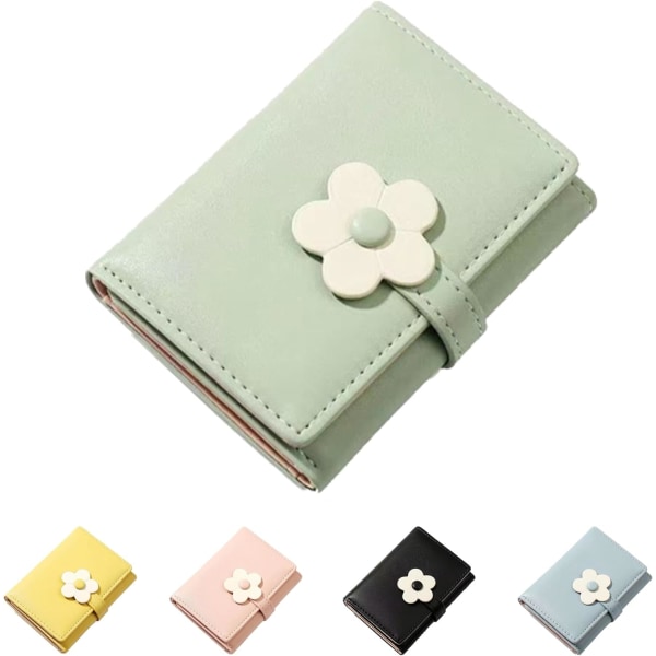 Girls Women Wallet Tri-Folded Flowers Wallet Cash Pocket Flowers Print Card Holder Coin Purse with ID Window Elegant