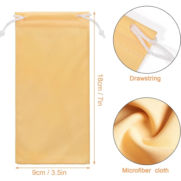 Mikrofiber Mjuk Solglasögonfodral Väska 6-Pack, Gadget Rengöring och Förvaringsväska i Glasögonfodral Väska Multicolour-a
