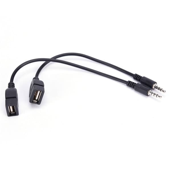 3,5 mm hann AUX til USB 2.0 hunn adapterkabel Co