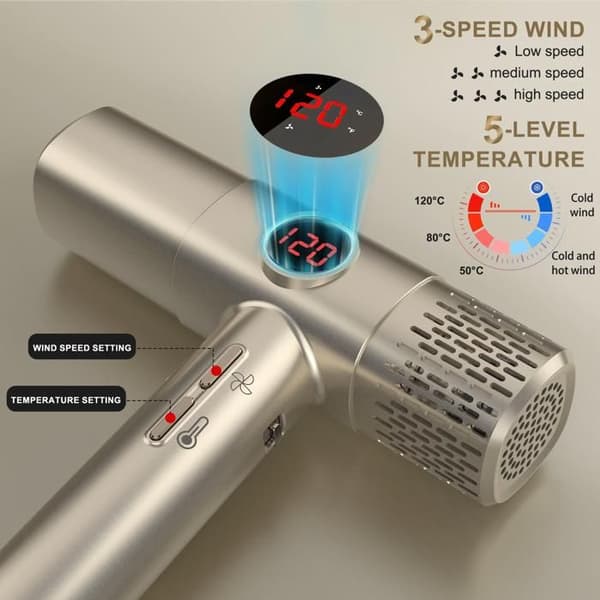 Professionell höghastighets-jonhårtork för kvinnor, med diffusor och kraftfull 1800W-motor.