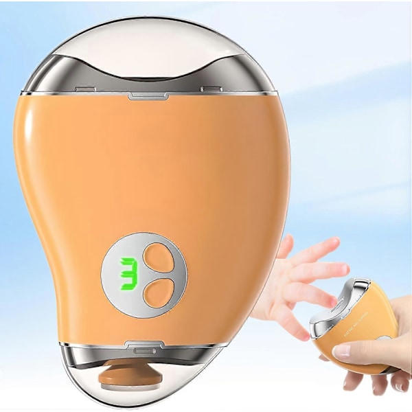 2 i 1 Elektrisk Polerande Automatisk Nagelklippare, 2025 Uppgraderad Elektrisk Nagelklippare för Bebisar och Vuxna, Nagelklippare Nagelfil Orange