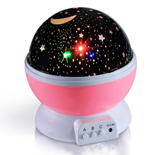 Projektorlamper Syvfargede nattlamper Led Romantisk stjernehimmel Superlys bordlampe Gave Pink Starry Sky