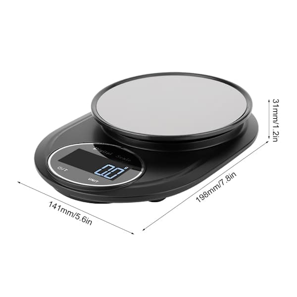5 kg / 0,1 g Mini elektronisk kjøkken bærbar matvekt for matlaging og baking