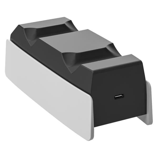 Laddstation - PS5 - Dubbel snabbladdare - USB Type-C - Svart och vit - Inbyggt skydd