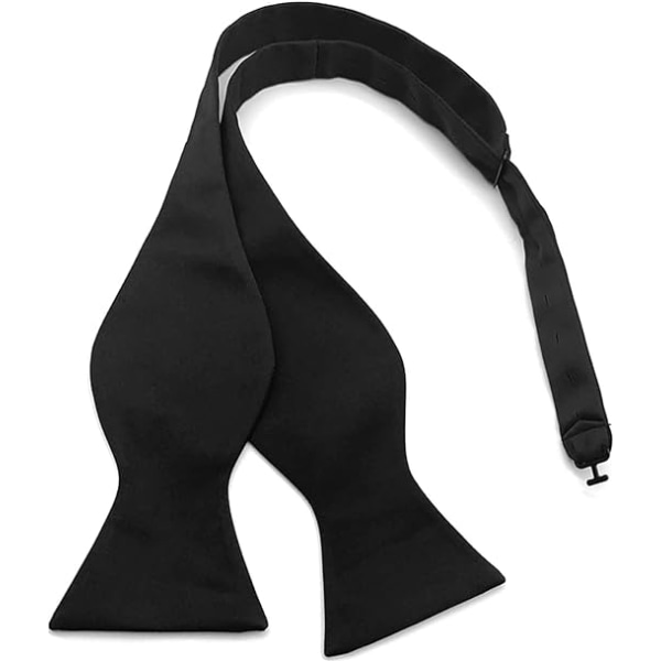 Archic Black Self Tie -solmio miehille, itse solmittava solmio, yksivärinen, smokkiin, häihin