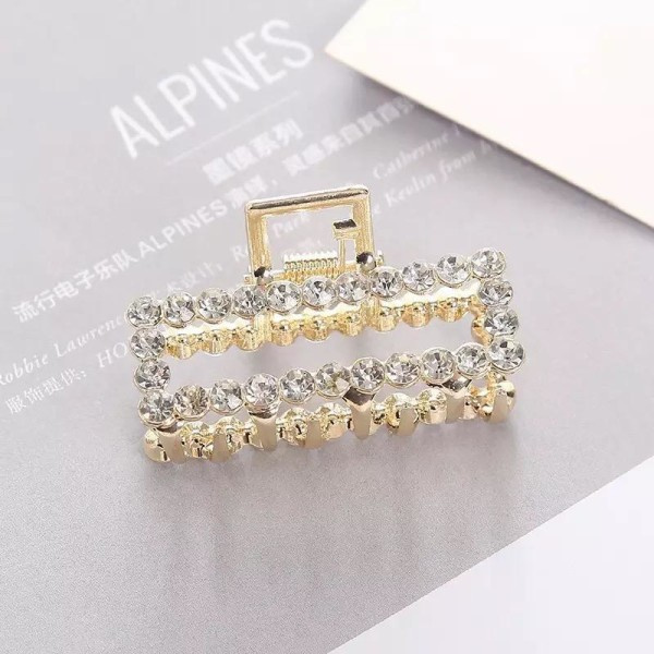 Hårklemme med rhinsten og perler hjerte diamant Rectangle diamonds
