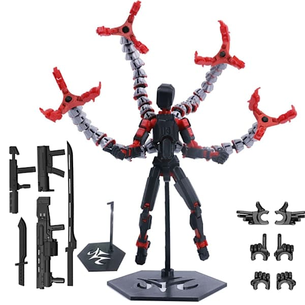 Ferdigmontert 18,3 cm T13 Actionfigur 3D-printet Multi-ed A2 A2