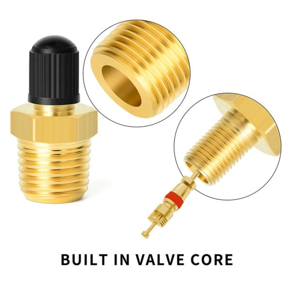 1/4\" NPT-säiliöventtiili, ruostumaton messinkinen Schrader-venttiili, jossa 1/4\" uros NPT