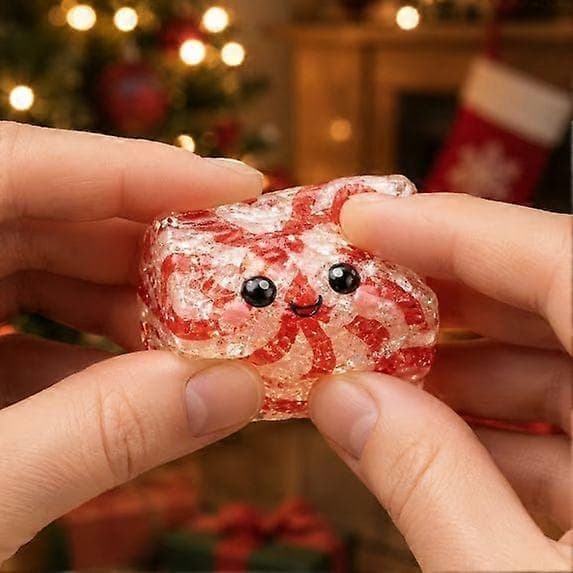 Julkub Squishy Fidget Blind Box, Mjuk Långsam Återhämtning Stressleksak, Söt Semestertema Klämleksak För Barnpresent Och Samling 1set