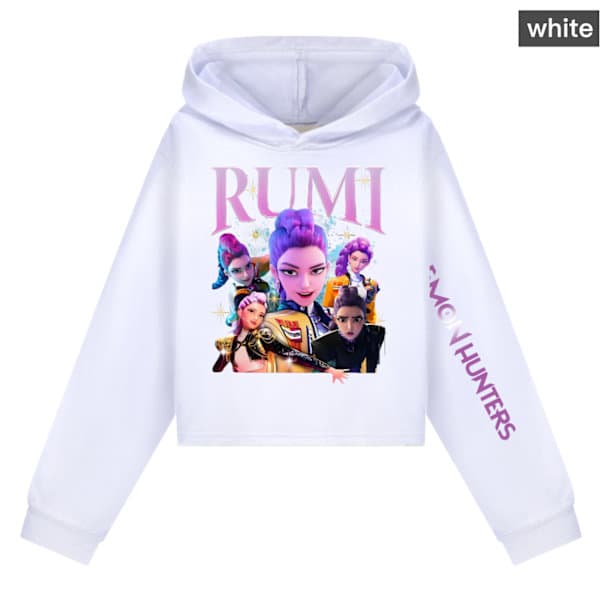 Kpop Demon Hunter Crop Hettegenser & Shorts Sett for Jenter - Kongeblå Kpop Set Royal Blue X 170cm