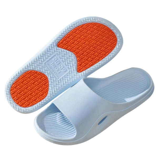 Flerfargede sklisikre tøfler for hjemmet Slitesterke myke sandaler for kvinner og menn Light Blue 40 41