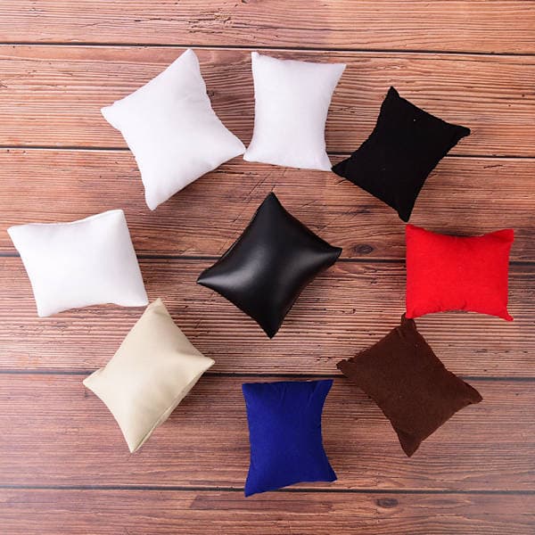 1 stk. fløyel PU bomull klokke pute smykker display bokser holder hvit Onesize white onesize