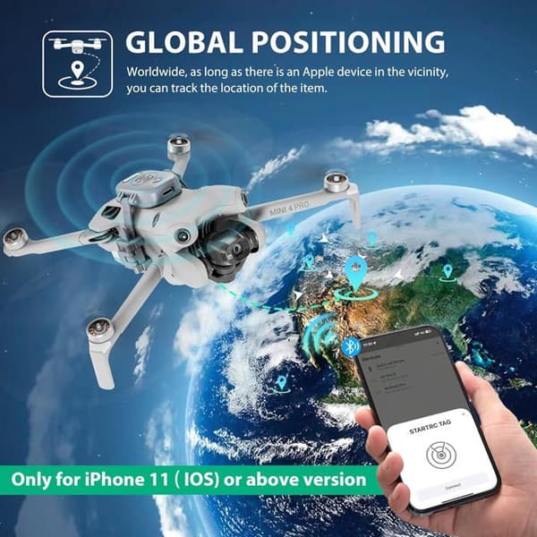 Startrc Drone Alarm Buzzer, 120dB Uppladdningsbart LED-larm för borttappad drönare, GPS-flygkontrollspårare för DJI Mini 4 Pro