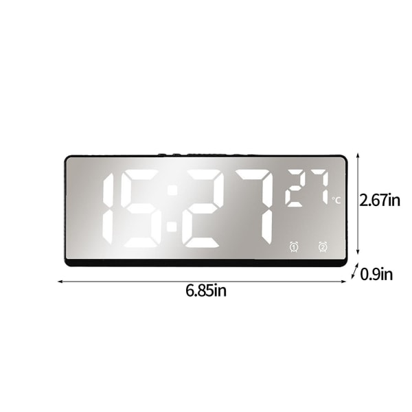 Multifunktionelt ur Stue Vægur Home Decor Digital elektronisk ur Silent Clock Temperatur og luftfugtighed Farveskærmsur