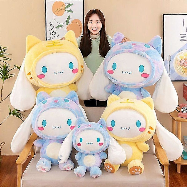 GaiBoSi Ny Sanrio Färgglad Cinnamoroll Docka Plyschleksak Ny Transformationsdocka Stor Prydnadskudde Magisk Babydocka Julklappar
