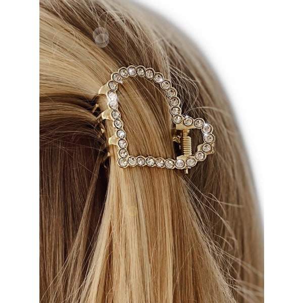 Hårklemme med rhinsten og perler hjerte diamant Heart diamonds