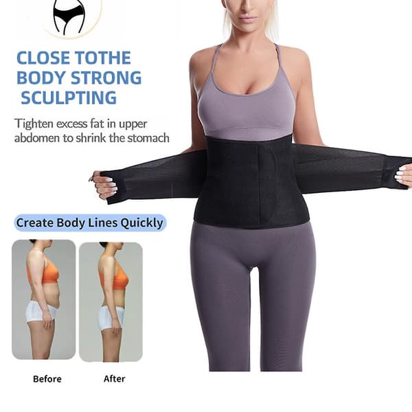 Postpartum Mavebælte Abdominal Binder Efter Operation - C-sektion Mavebælte Wrap Black XL
