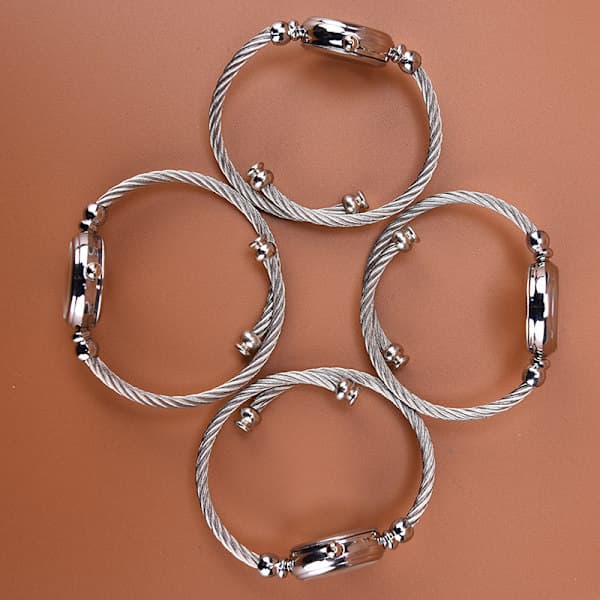 1 stk. sølv armbåndsure dame mode armbånd quartz ur s D one size D
