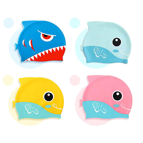 Barnens Simmössa i Silikon med Cartoon-Mönster för Pojkar 3-12 År - Strandhatt Mint green Shark