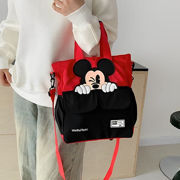 2025 Ny Mickey Tecknad Tryck Handväska Stor Kapacitet Axelväska MA Som bild