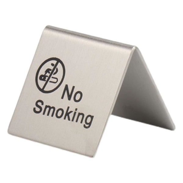 Røykeforbudt-skilt i rustfritt stål, doble sider merkbart Klart trykt, stabilt røykfritt varselskilt for restaurant B
