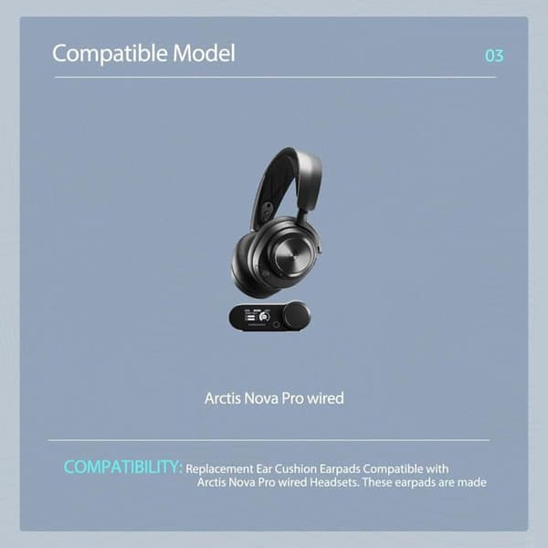 Erstatningsputer med kjølegel for SteelSeries Arctis, Nova Pro Wired, Nova 1/1X/1P/3/7/7X/7P spillhodesett - Lyd