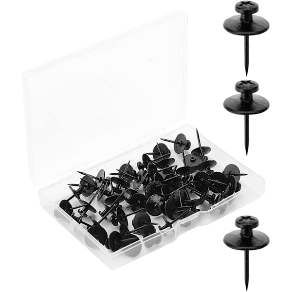 Dobbeltsidige bildehengere, 50-pakning, svart, bildehengere, veggplugger, veggplugger, veggplugger, tommelspiker for veggmontering, bildeholder black
