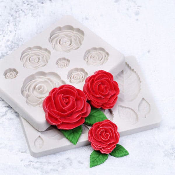 3D Rose Blomst Silikone Fondant Form Kage Dekor Sug En onesize