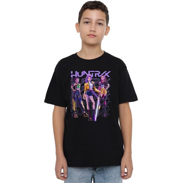 K-Pop Demon Hunters Børne T-shirt Huntr/X Pose 3-4 År Sort Sort 3-4 År Black 3-4 Years