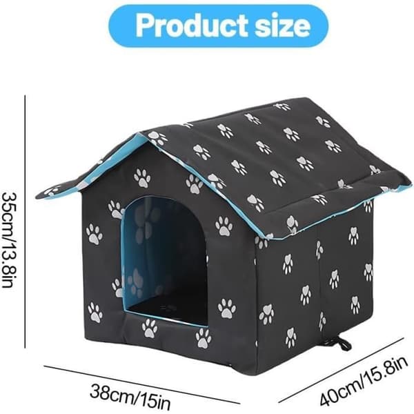 Kattkoja för utomhusbruk - Vinterskydd - 35x38x40cm - Optimal isolering - Djurtillflykt