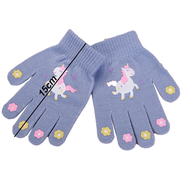 Barnhandskar Vinterstickade handskar Stretchy Full Fingers Handskar Vante för pojkar och flickor