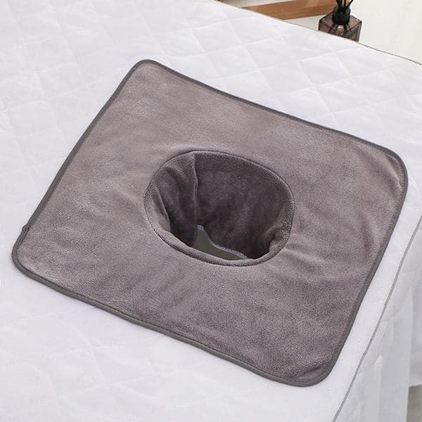 35*35cm Skönhet SPA Massagebordsplanka Ansiktshandduk med Hål Grå one size Gray