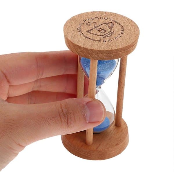 Mini Sand Timer Trä Timglas Sandklocka Timer Glas Sandklocka Trä Timglas Verktyg För 5 Minuter Sand Timer Blå 9.00X5.00X5.00CM