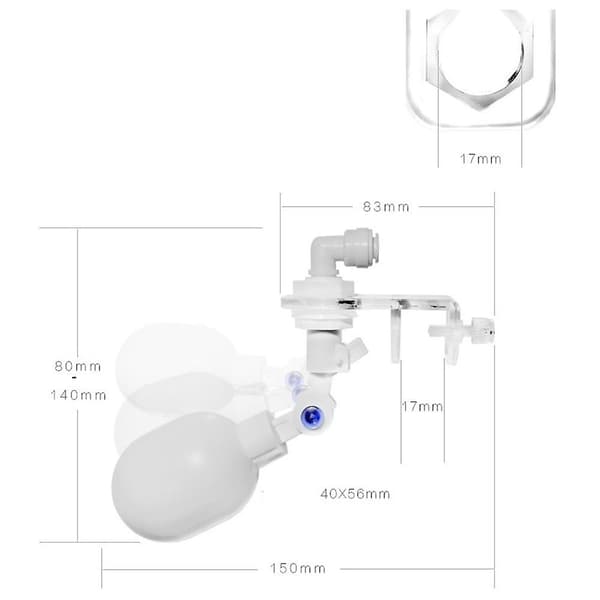 Automatisk vannpåfylling, plast, ikke-elektrisk vannstandsregulator