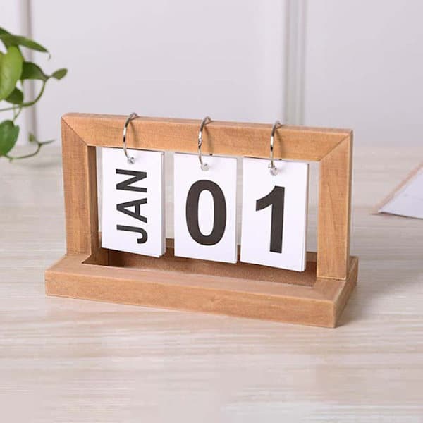 Minimalistisk Stil Vardagsrum Kontor Dekoration Träkalender Svart Black