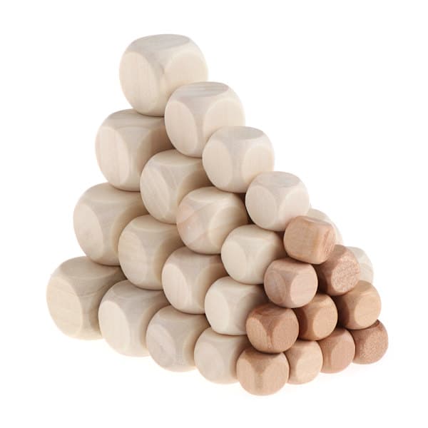 10 st/förpackning Trätärningar 6-sidiga tärningar (10mm 12mm 14mm 16mm 18mm) 12mm