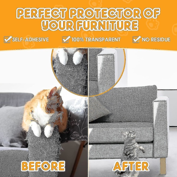 12-pak katteridsebeskyttelse, 17" X 12" Cat Scratch møbelbeskytter Usynlig, vandtæt sofabeskytter fra kattekløer, Anti-katteridsebeskyttelse