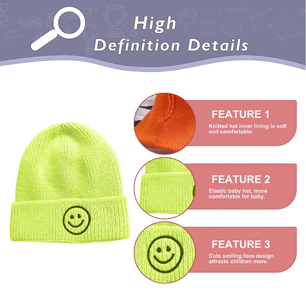 Baby Candy Color Smiley Warm Hat Ålder 0-3 Stil1 style2