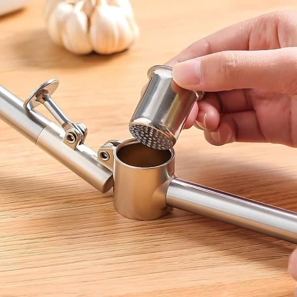 Hvidløgspresser - Hvidløgsknuser - Rustfrit stål - 3,2 cm - Let at rengøre - Ergonomisk