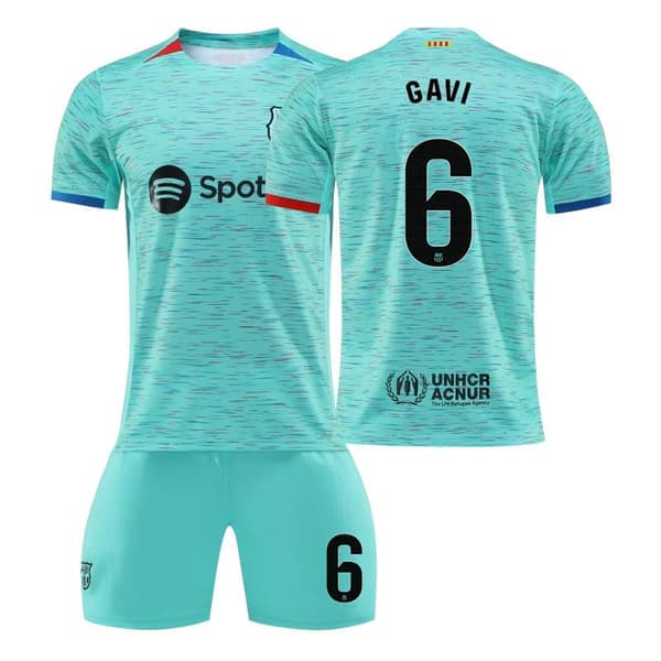FC Barcelona 23/24 bortatröja för barn, storlek 6 GAVI 6 GAVI barnstorlekar20