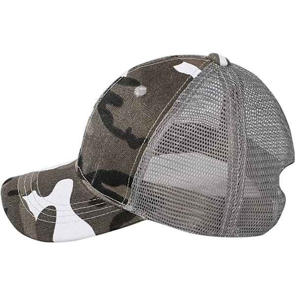 Barne Camo Baseball Cap Kamuflasje Mesh Solhatt Barn Bomull Snapback Cap Justerbar Topp Cap Baseball Cap White Camo