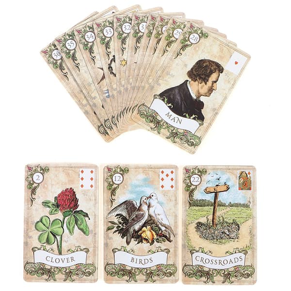 Old Style Lenormand ennustuskortit ennustus peli monivärinen onesize