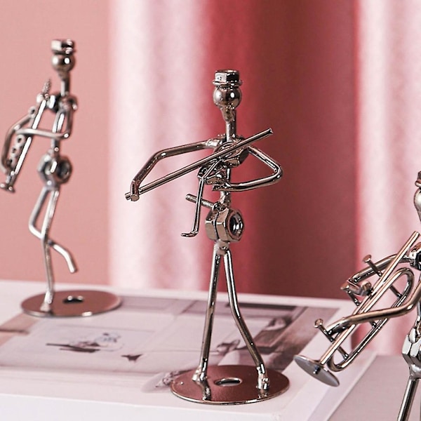 Miniatyr Musiker Figurin Metallinstrument Modell Ornament Tillbehör Trombone